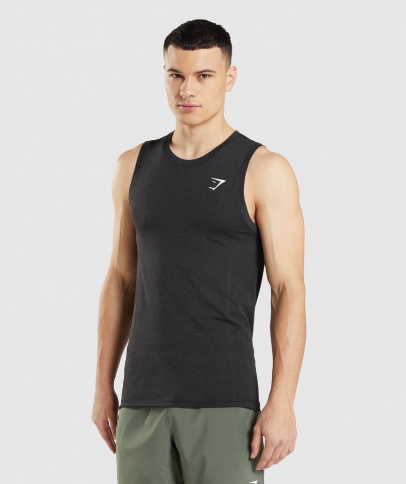 Podkoszulki Gymshark Vital Seamless Light Męskie Czarne | PL 748PHT